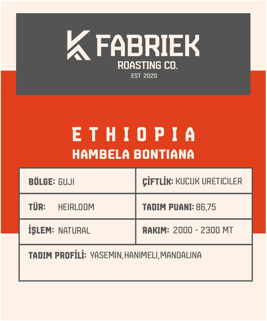 Ethiopia Hambela Bontiana – Yasemin, Hanımeli ve Mandalina Notalı Filtre Kahve