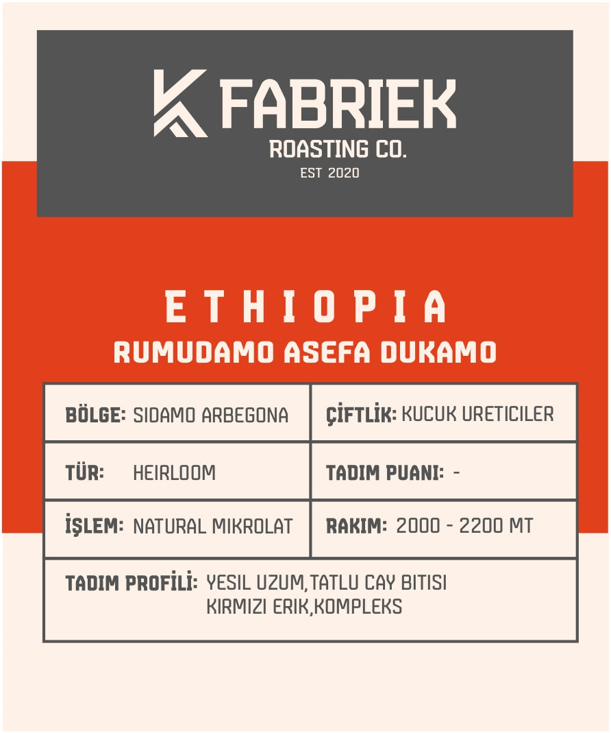 Ethiopia Rumudamo Asefa Dukamo – Yeşil Üzüm, Erik ve Kompleks Notalı Filtre Kahve